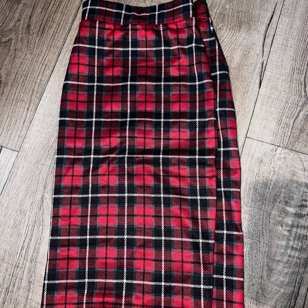 croft & barrow Red Plaid Pencil Skirt